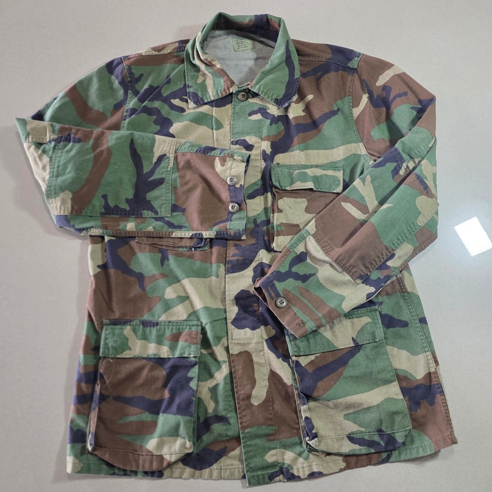 US Military Woodland Camo BDU Field Jacket Large X-Long 8415-01-134-3173 Coat